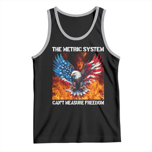 Funny Bald Eagle 4th of July Tank Top The Metric System Cant Measure Freedom American Flag TS10 Black Athletic Heather Print Your Wear