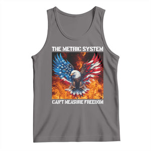 Funny Bald Eagle 4th of July Tank Top The Metric System Cant Measure Freedom American Flag TS10 Deep Heather Print Your Wear