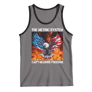 Funny Bald Eagle 4th of July Tank Top The Metric System Cant Measure Freedom American Flag TS10 Deep Heather Black Print Your Wear