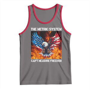 Funny Bald Eagle 4th of July Tank Top The Metric System Cant Measure Freedom American Flag TS10 Deep Heather Red Print Your Wear