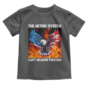 Funny Bald Eagle 4th of July Toddler T Shirt The Metric System Cant Measure Freedom American Flag TS10 Dark Heather Print Your Wear