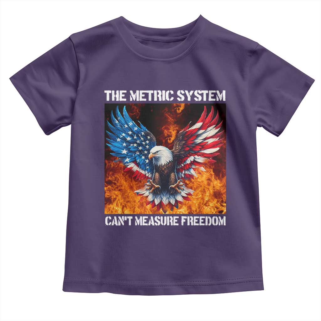 Funny Bald Eagle 4th of July Toddler T Shirt The Metric System Cant Measure Freedom American Flag TS10 Purple Print Your Wear