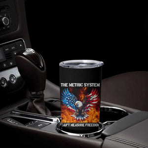 Funny Bald Eagle 4th of July Tumbler Cup The Metric System Cant Measure Freedom American Flag TS10 Print Your Wear