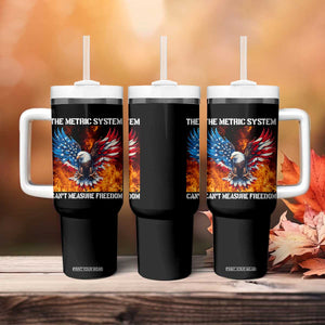Funny Bald Eagle 4th of July Tumbler With Handle The Metric System Cant Measure Freedom American Flag TS10 Print Your Wear