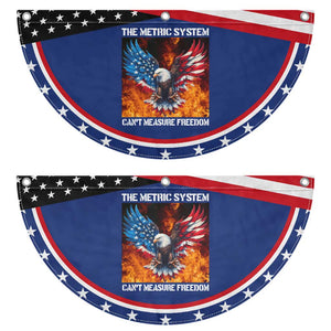 Funny Bald Eagle 4th of July Patriotic Fan Flag The Metric System Cant Measure Freedom American Flag