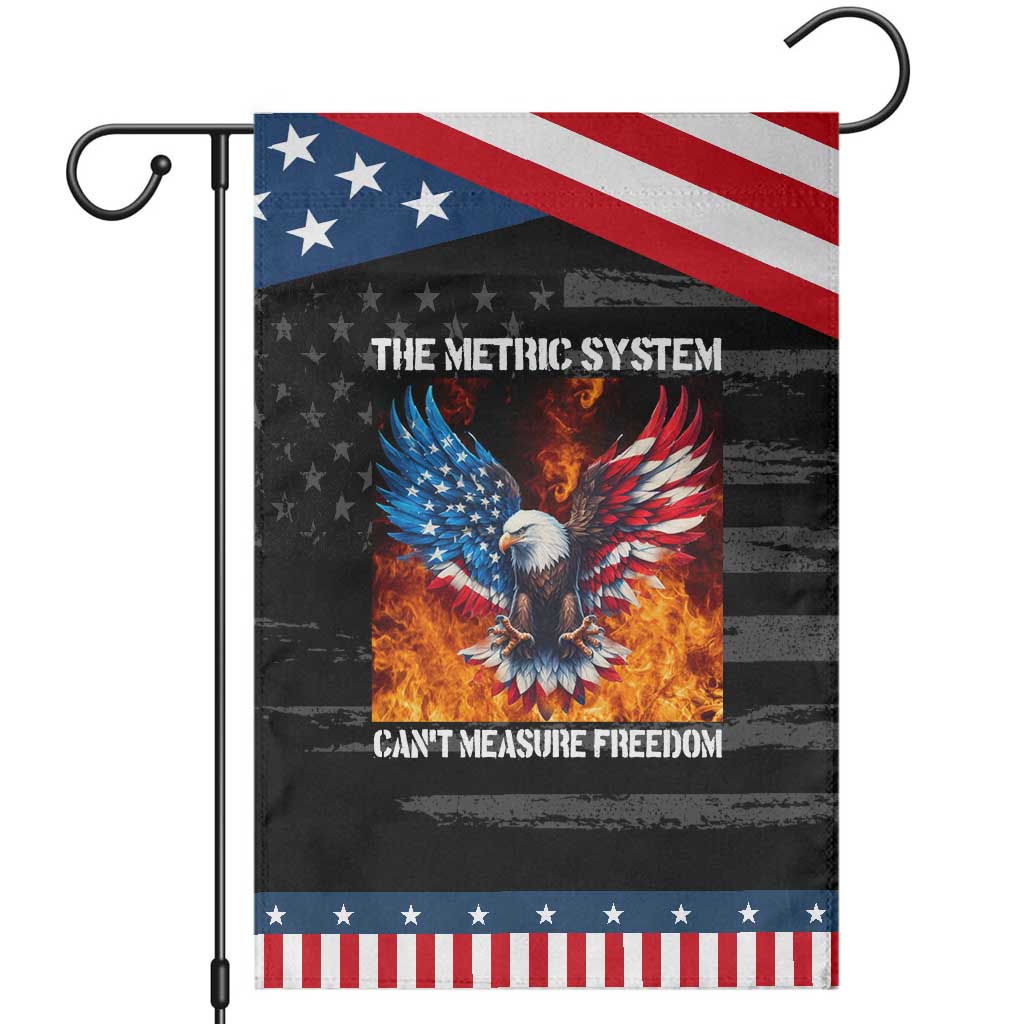 Funny Bald Eagle 4th of July Garden Flag The Metric System Cant Measure Freedom American Flag TS10 Distressed Black Blue Print Your Wear