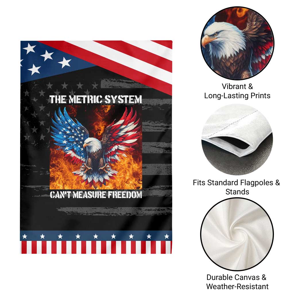 Funny Bald Eagle 4th of July Garden Flag The Metric System Cant Measure Freedom American Flag TS10 Print Your Wear