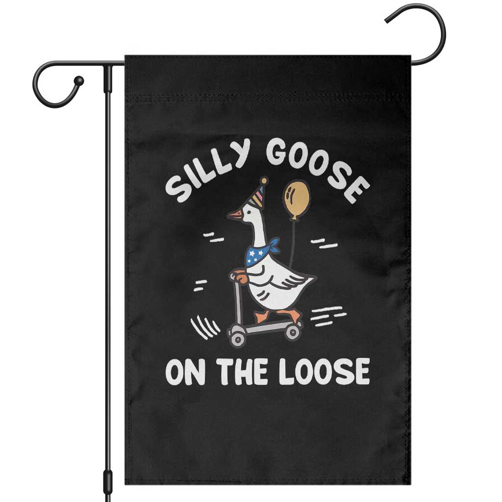 Funny Silly Goose Garden Flag Goose On The Loose Animal Humor TS10 Black Print Your Wear