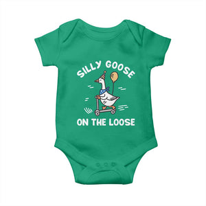 Funny Silly Goose Baby Onesie Goose On The Loose Animal Humor TS10 Irish Green Print Your Wear