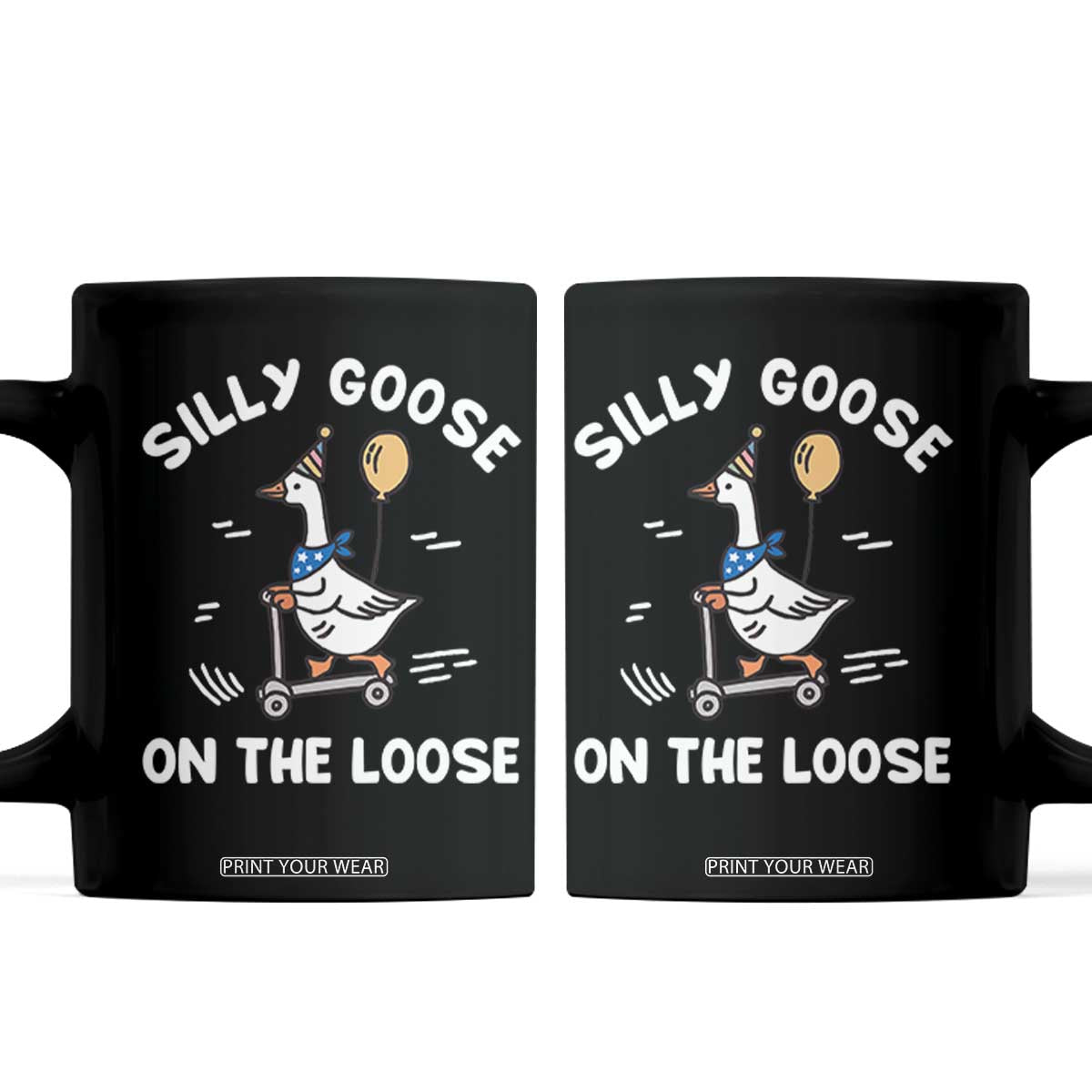 Funny Silly Goose Coffee Mug Goose On The Loose Animal Humor TS10 Black Print Your Wear
