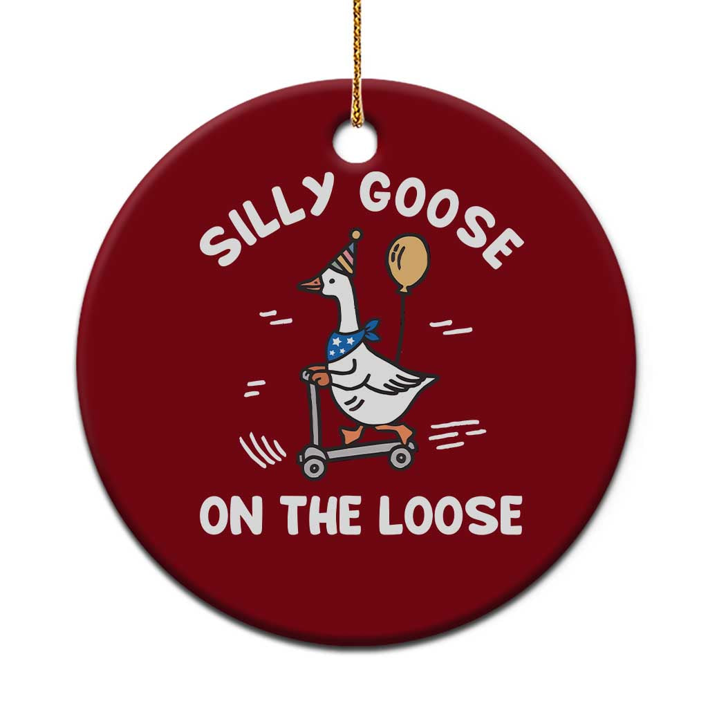 Funny Silly Goose Ceramic Ornament Goose On The Loose Animal Humor TS10 1pc Red Print Your Wear