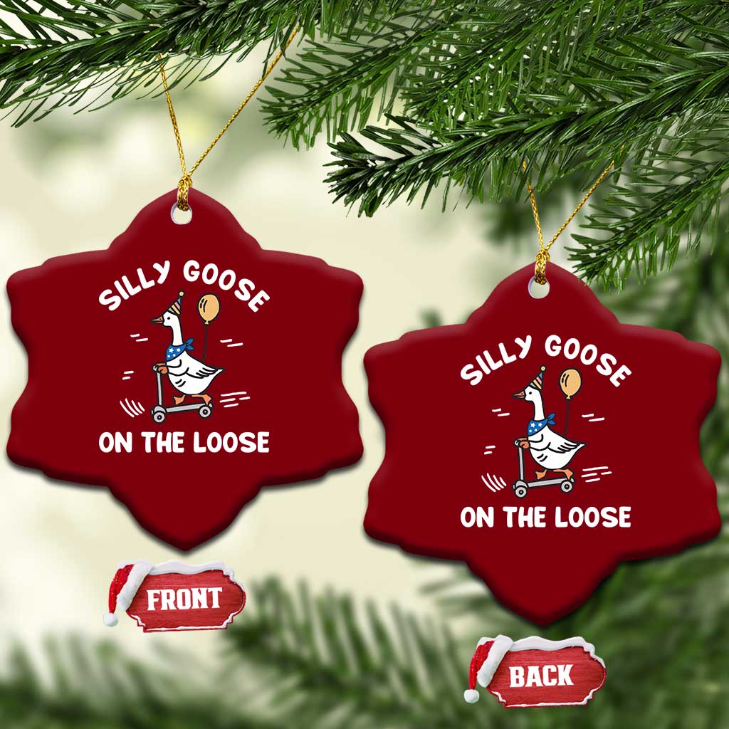 Funny Silly Goose Ceramic Ornament Goose On The Loose Animal Humor TS10 Print Your Wear