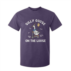 Funny Silly Goose T Shirt For Kid Goose On The Loose Animal Humor TS10 Purple Print Your Wear