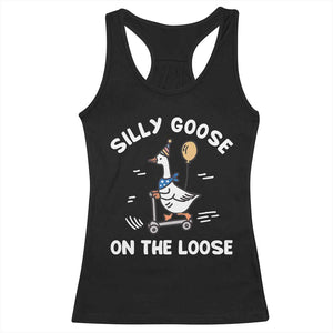 Funny Silly Goose Racerback Tank Top Goose On The Loose Animal Humor TS10 Black Print Your Wear