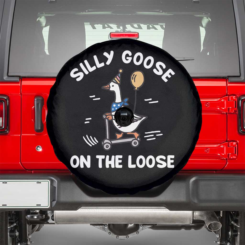 Funny Silly Goose Spare Tire Cover Goose On The Loose Animal Humor TS10 Black Print Your Wear