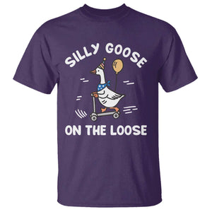 Funny Silly Goose T Shirt Goose On The Loose Animal Humor TS10 Purple Print Your Wear