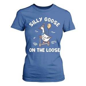 Funny Silly Goose T Shirt For Women Goose On The Loose Animal Humor TS10 Royal Blue Print Your Wear