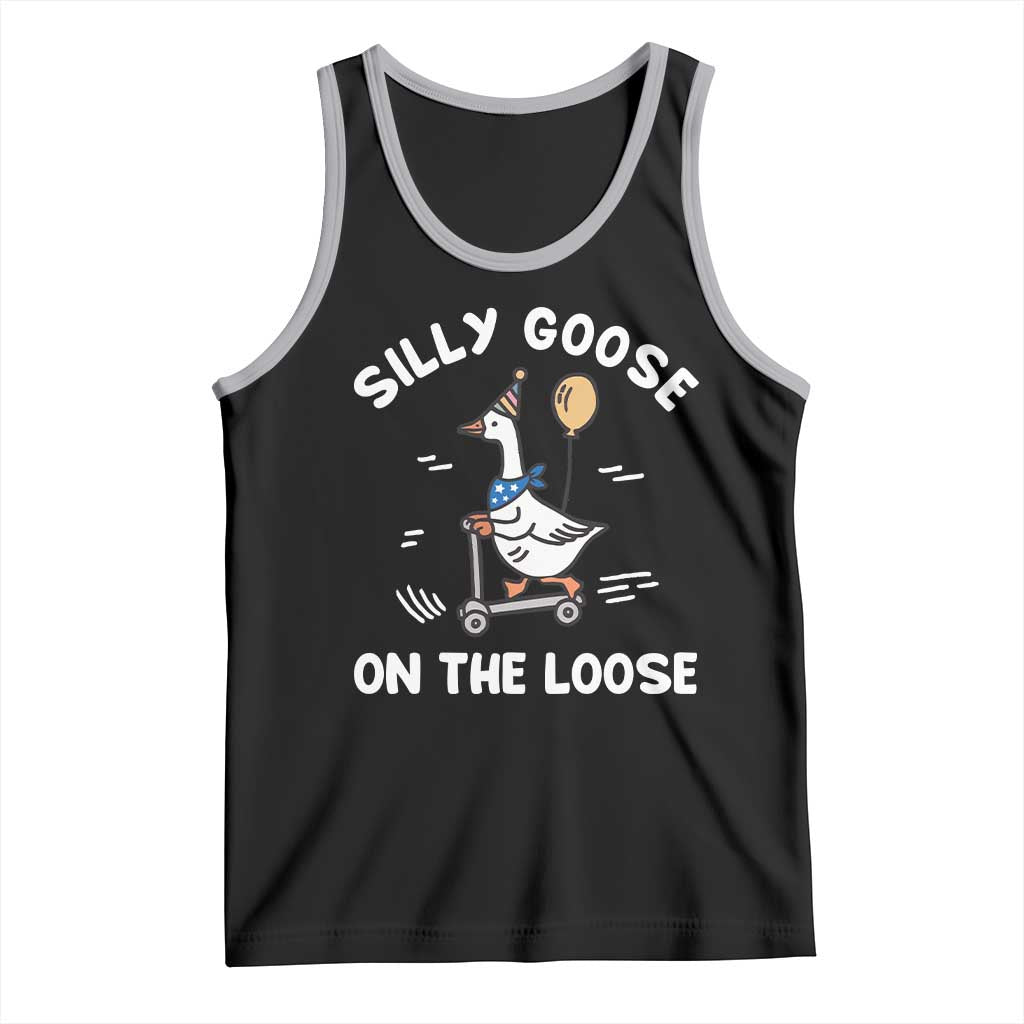 Funny Silly Goose Tank Top Goose On The Loose Animal Humor TS10 Black Athletic Heather Print Your Wear