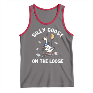 Funny Silly Goose Tank Top Goose On The Loose Animal Humor TS10 Deep Heather Red Print Your Wear