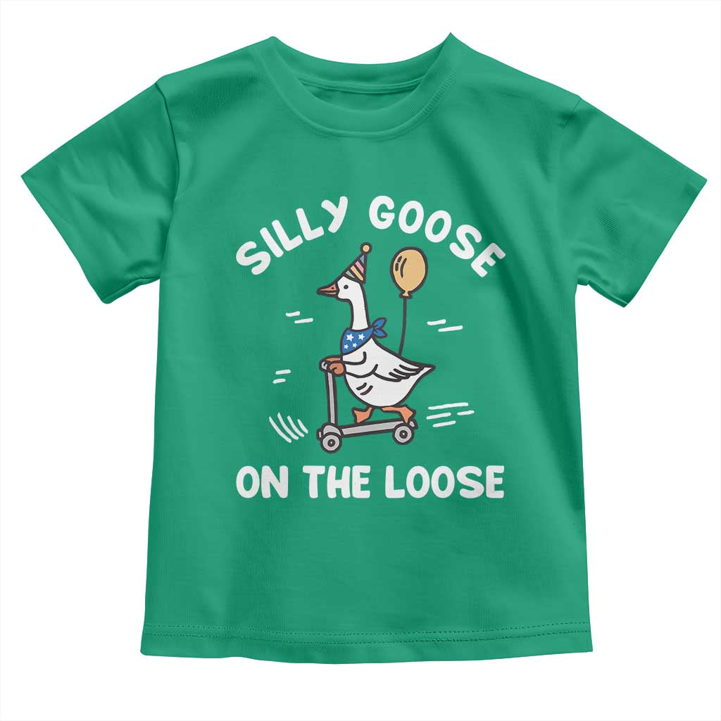 Funny Silly Goose Toddler T Shirt Goose On The Loose Animal Humor TS10 Irish Green Print Your Wear