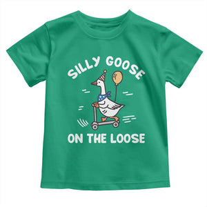 Funny Silly Goose Toddler T Shirt Goose On The Loose Animal Humor TS10 Irish Green Print Your Wear