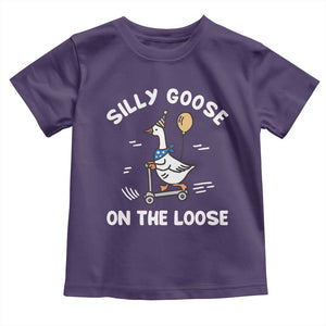 Funny Silly Goose Toddler T Shirt Goose On The Loose Animal Humor TS10 Purple Print Your Wear