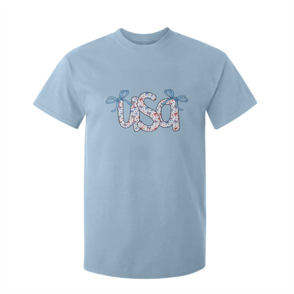 Coquette USA T Shirt For Kid Patriotic American Girl 4th of July TS10 Light Blue Print Your Wear