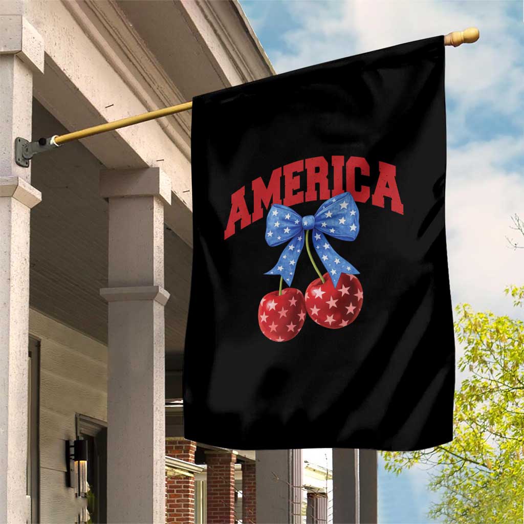 America Cherry Coquette Bow Garden Flag 4th of July Patriotic TS10 Print Your Wear
