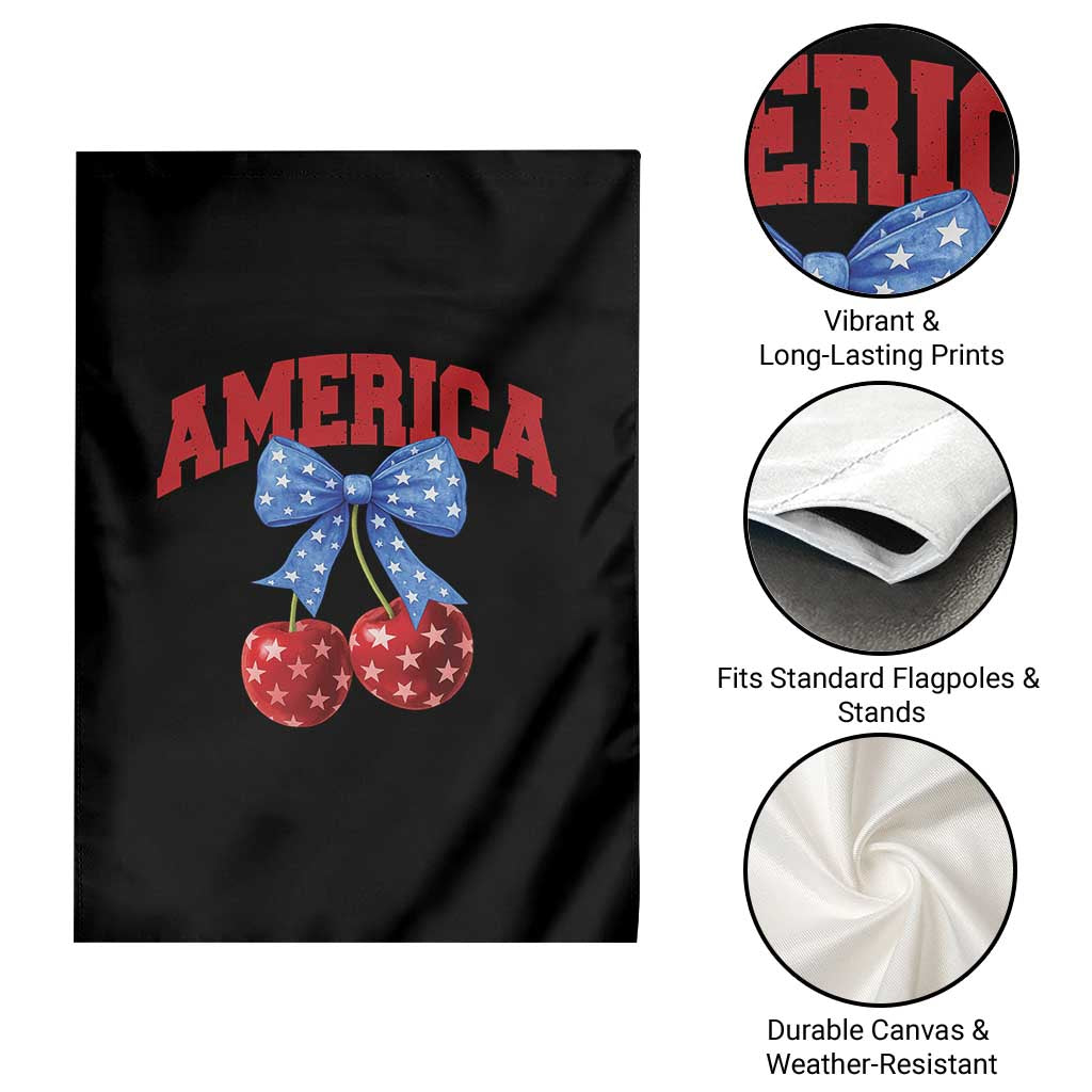 America Cherry Coquette Bow Garden Flag 4th of July Patriotic TS10 Print Your Wear