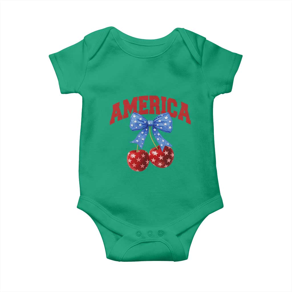 America Cherry Coquette Bow Baby Onesie 4th of July Patriotic TS10 Irish Green Print Your Wear