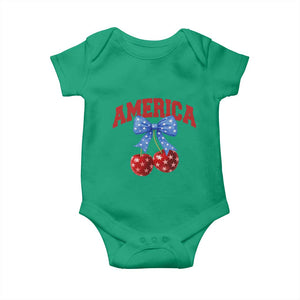 America Cherry Coquette Bow Baby Onesie 4th of July Patriotic TS10 Irish Green Print Your Wear