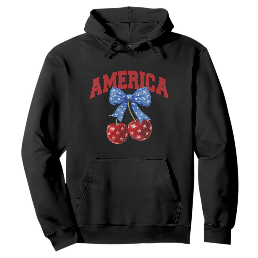 America Cherry Coquette Bow Hoodie 4th of July Patriotic TS10 Black Print Your Wear