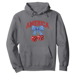 America Cherry Coquette Bow Hoodie 4th of July Patriotic TS10 Charcoal Print Your Wear