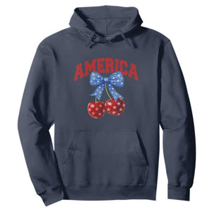 America Cherry Coquette Bow Hoodie 4th of July Patriotic TS10 Navy Print Your Wear