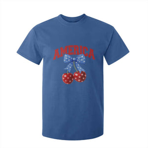 America Cherry Coquette Bow T Shirt For Kid 4th of July Patriotic TS10 Royal Blue Print Your Wear