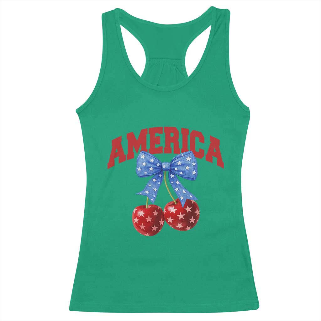 America Cherry Coquette Bow Racerback Tank Top 4th of July Patriotic TS10 Irish Green Print Your Wear