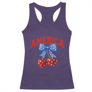 America Cherry Coquette Bow Racerback Tank Top 4th of July Patriotic TS10 Purple Print Your Wear