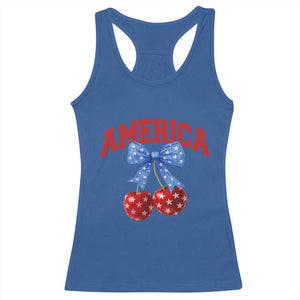 America Cherry Coquette Bow Racerback Tank Top 4th of July Patriotic TS10 Royal Blue Print Your Wear