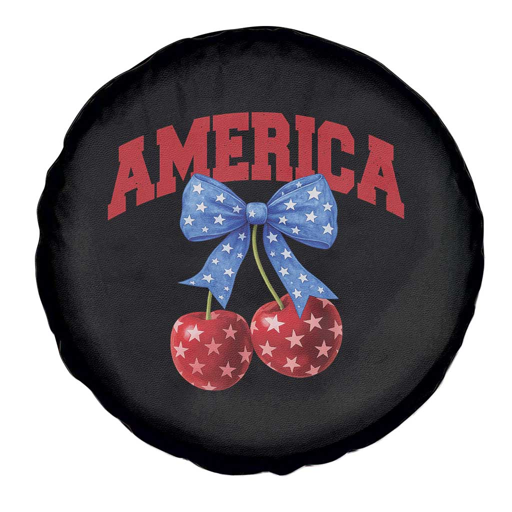America Cherry Coquette Bow Spare Tire Cover 4th of July Patriotic TS10 Print Your Wear