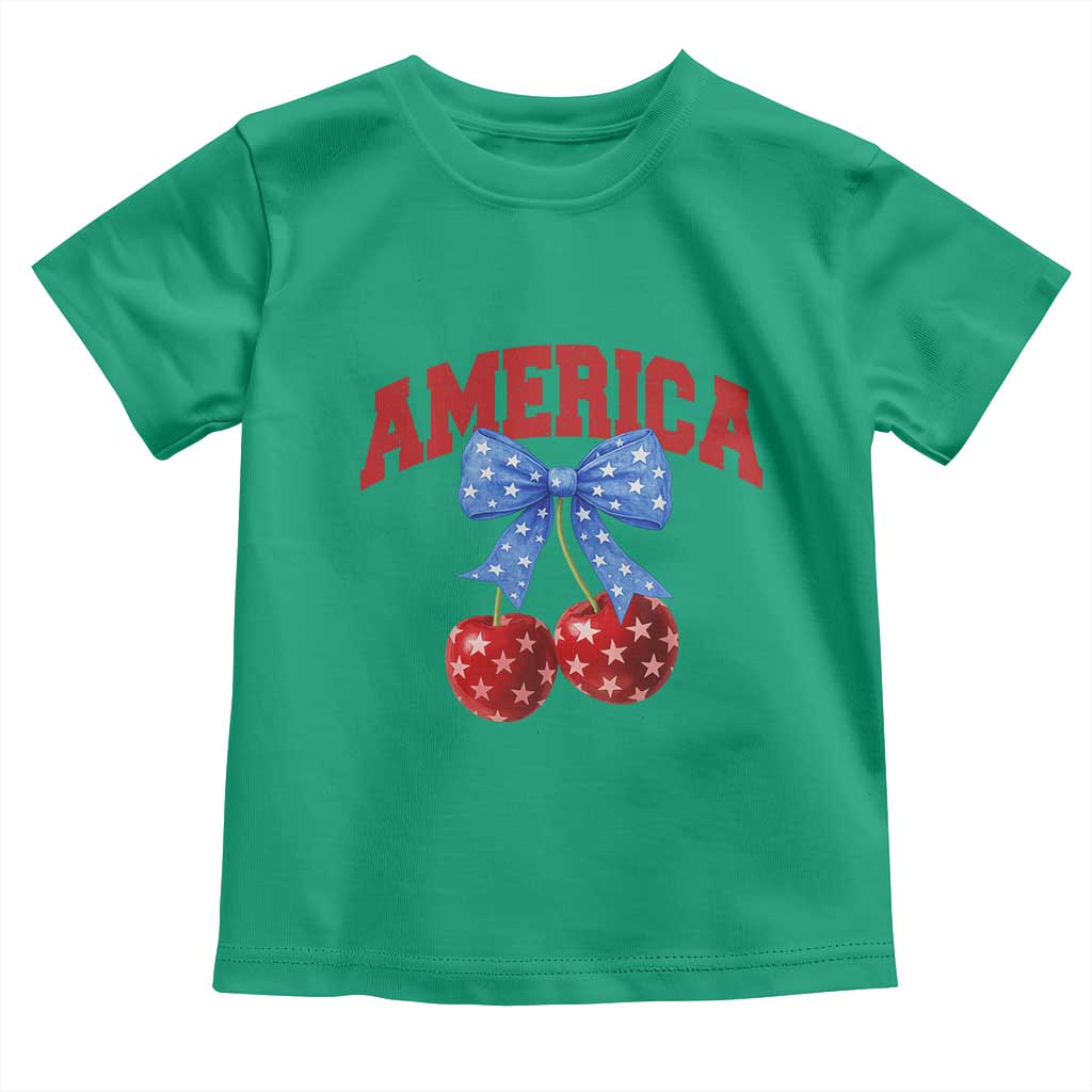 America Cherry Coquette Bow Toddler T Shirt 4th of July Patriotic TS10 Irish Green Print Your Wear