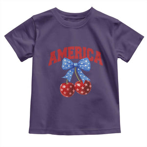America Cherry Coquette Bow Toddler T Shirt 4th of July Patriotic TS10 Purple Print Your Wear