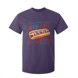 You Look Like 4th of July Hot Dog T Shirt For Kid Funny Patriotic Food Meme TS10 Purple Print Your Wear