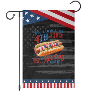 You Look Like 4th of July Hot Dog Garden Flag Funny Patriotic Food Meme TS10 Distressed Black Blue Print Your Wear