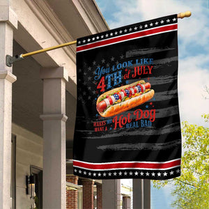 You Look Like 4th of July Hot Dog Garden Flag Funny Patriotic Food Meme TS10 Distressed Black Red Print Your Wear