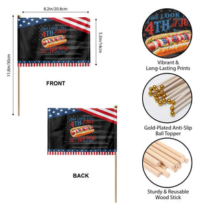 You Look Like 4th of July Hot Dog Patriotic Handheld Flag Funny Food Meme TS10 Print Your Wear