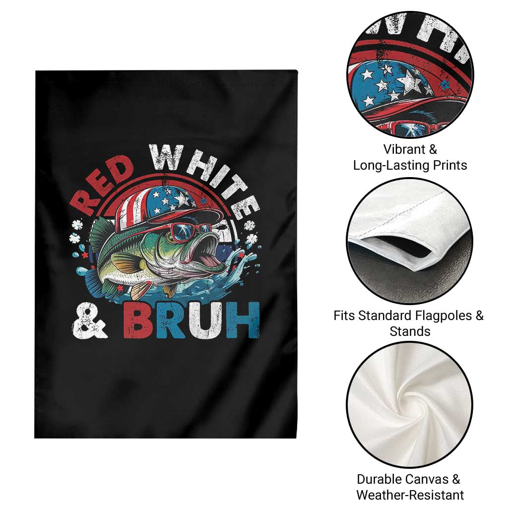 Funny Fishing Garden Flag Red White Bruh Fisherman Gift American Flag TS10 Print Your Wear