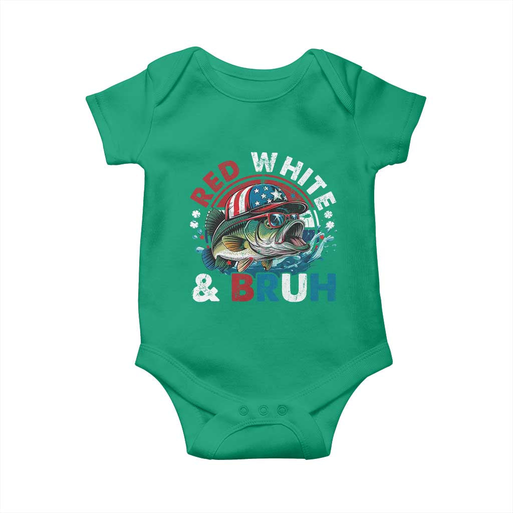 Funny Fishing Baby Onesie Red White Bruh Fisherman Gift American Flag TS10 Irish Green Print Your Wear