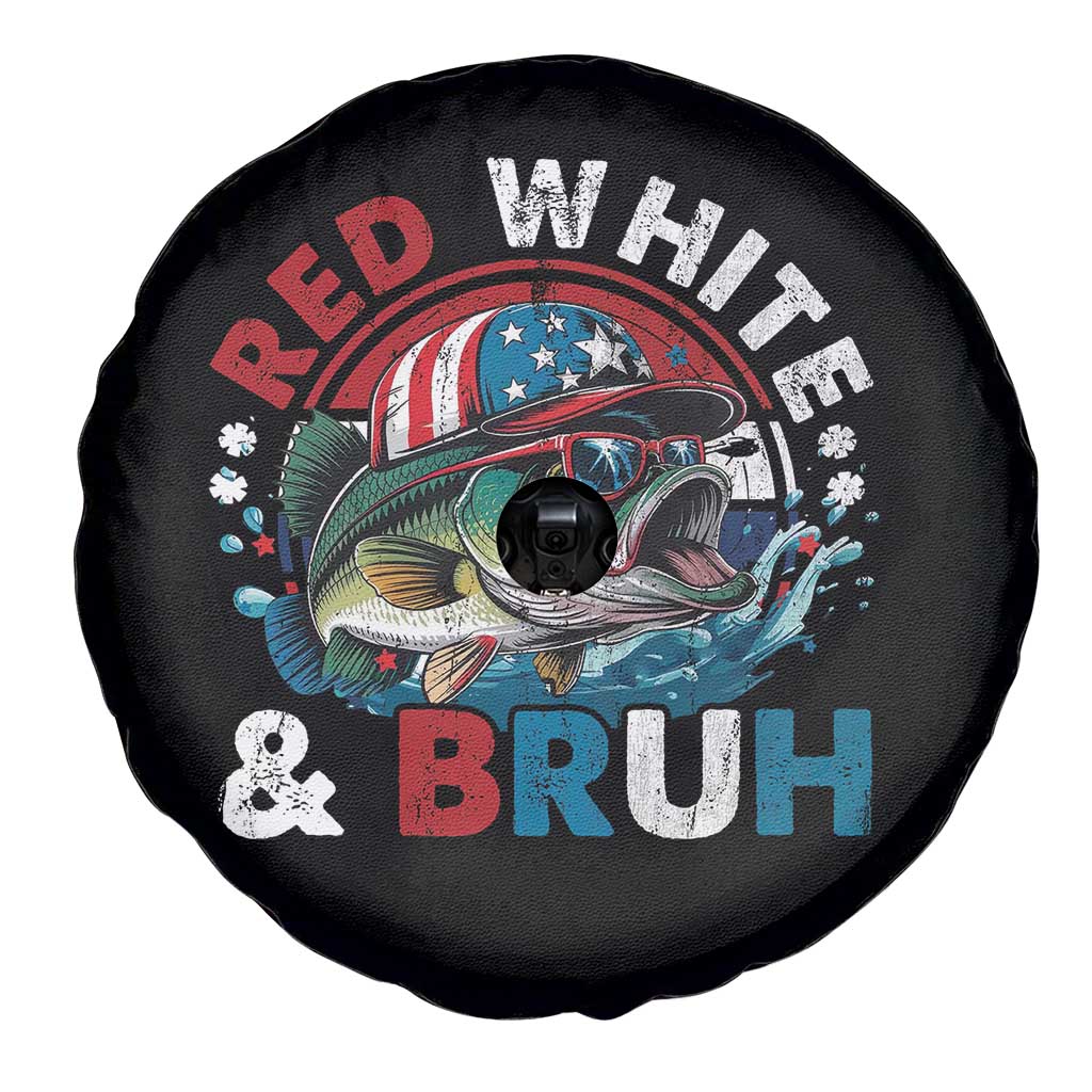 Funny Fishing Spare Tire Cover Red White Bruh Fisherman Gift American Flag TS10 Print Your Wear