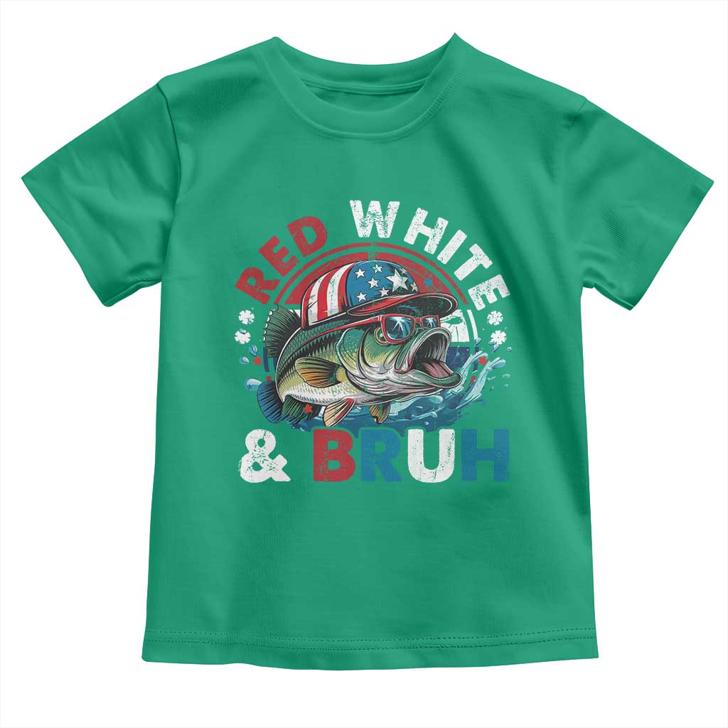 Funny Fishing Toddler T Shirt Red White Bruh Fisherman Gift American Flag TS10 Irish Green Print Your Wear