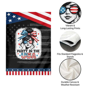 Party In USA Girls 4th of July Garden Flag Messy Bun USA TS10 Print Your Wear
